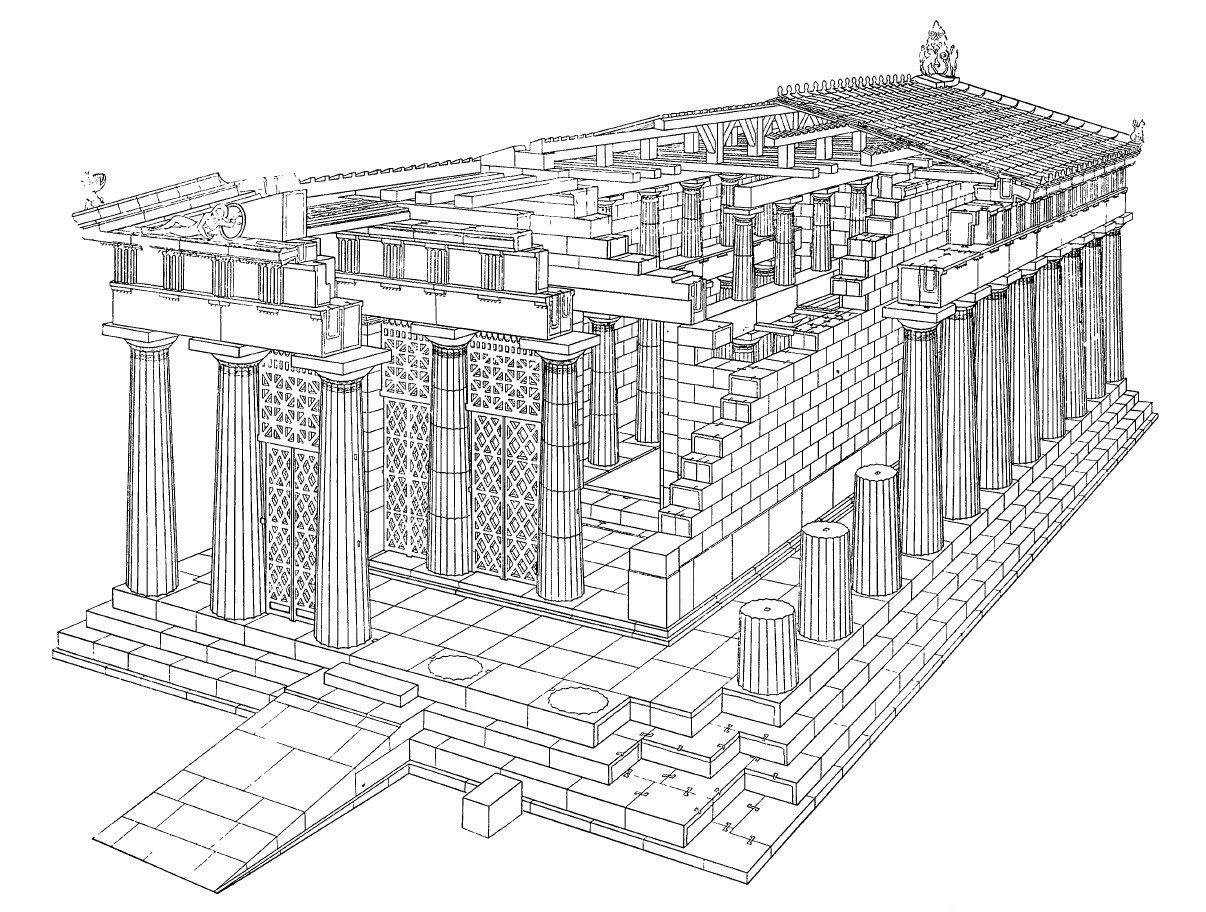 Храм Парфенон в афинском Акрополе план